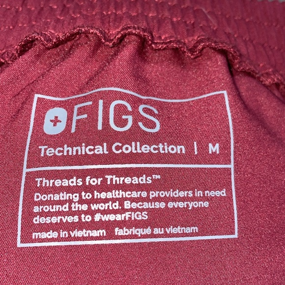 Figs womens Yolo skinny scrub pants burgundy Size M - Picture 6 of 7